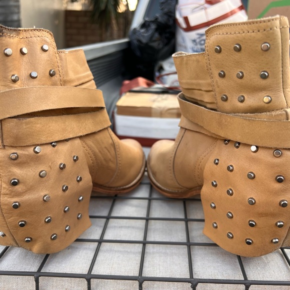 Naughty Monkey Tan Ankle Boots with Studded Straps - Picture 3 of 7